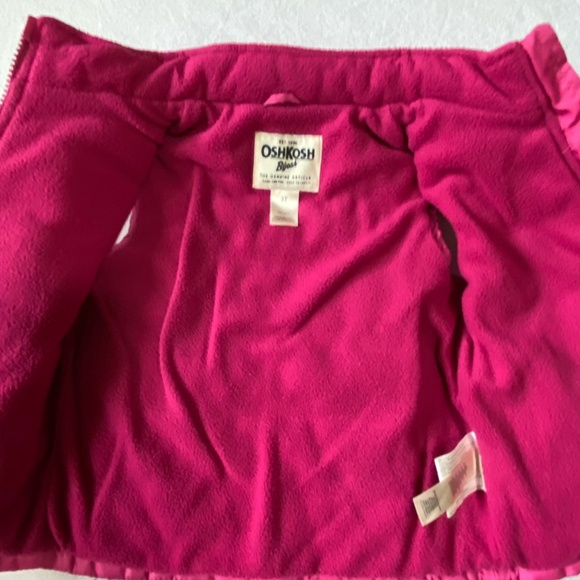 Osh Kosh Girls Pink Sz 3T Puffy Vest & Kombi Pink Heart Fleece Lined Hat. - Picture 6 of 15